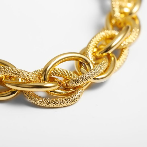 NEW Gold Chunky Link Chain Necklace - Picture 10 of 12